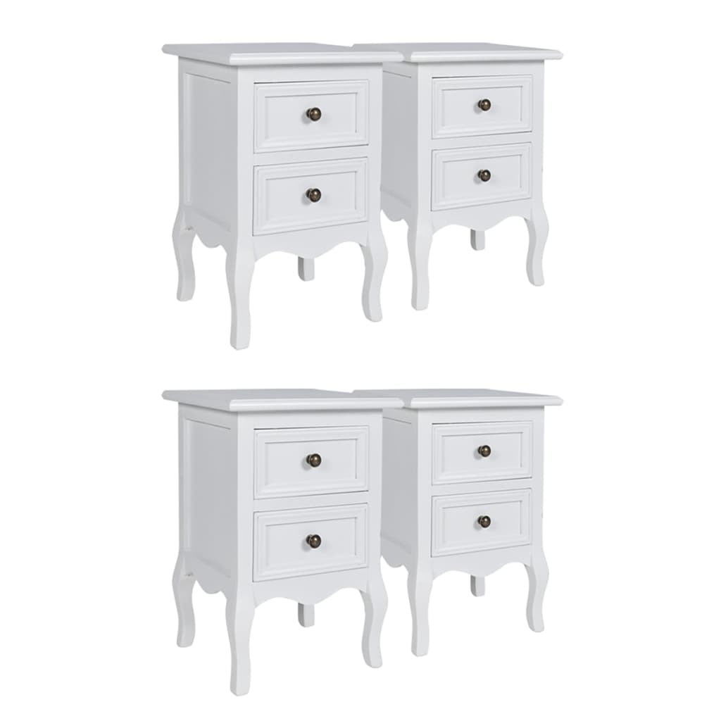Nachtkastjes Met 2 Lades Mdf 4 Wit
