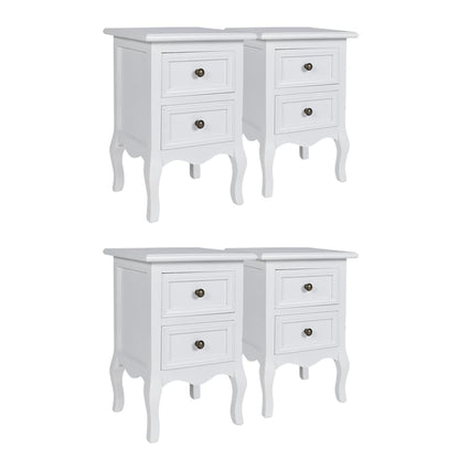 Nachtkastjes Met 2 Lades Mdf 4 Wit
