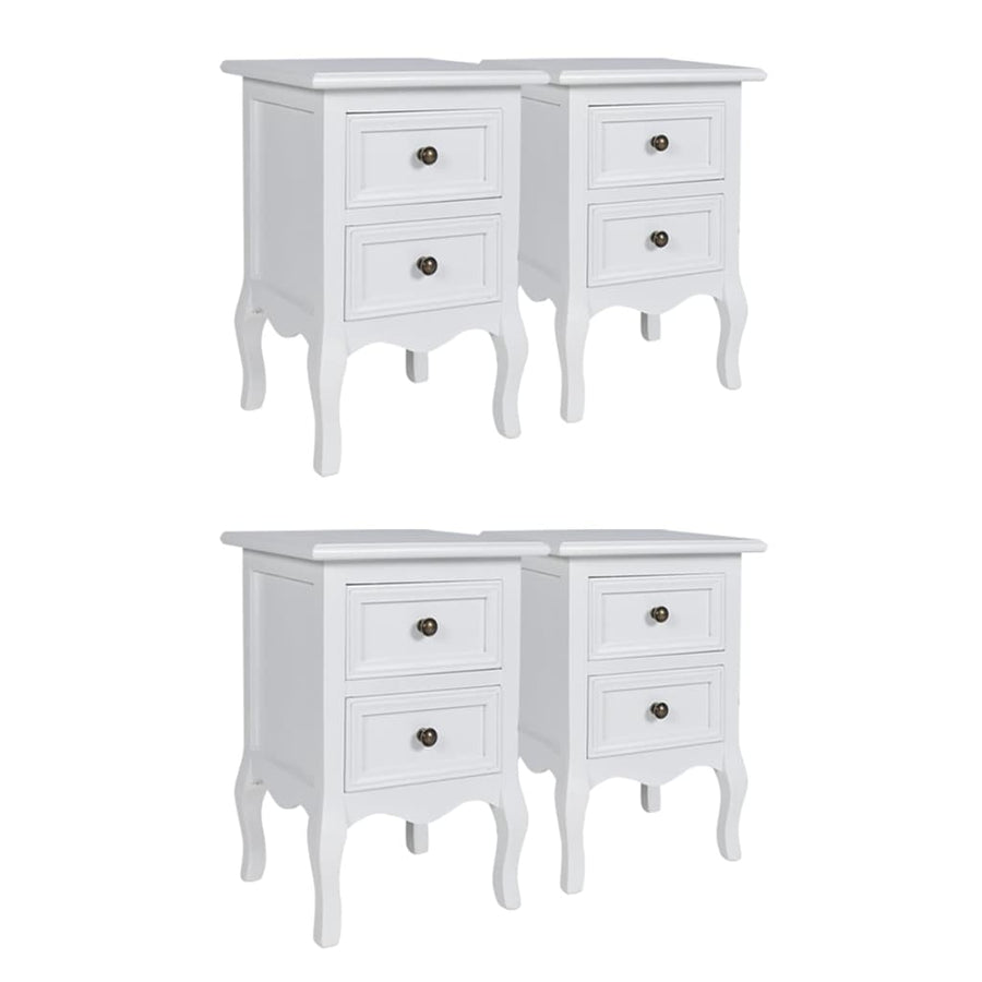 Nachtkastjes Met 2 Lades Mdf 4 Wit