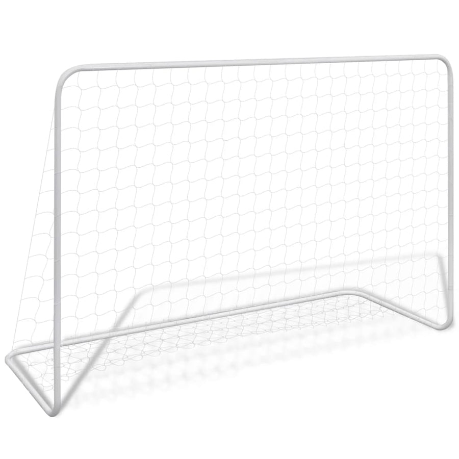 Voetbaldoelen Met Netten 18X61X1 Cm Staal Wit 2