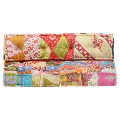 Poef Stof Patchwork Bank met rugleuning