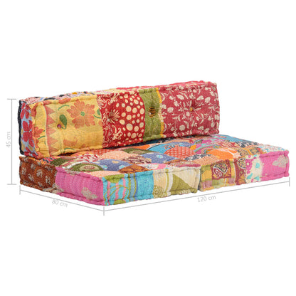 Poef Stof Patchwork Bank met rugleuning
