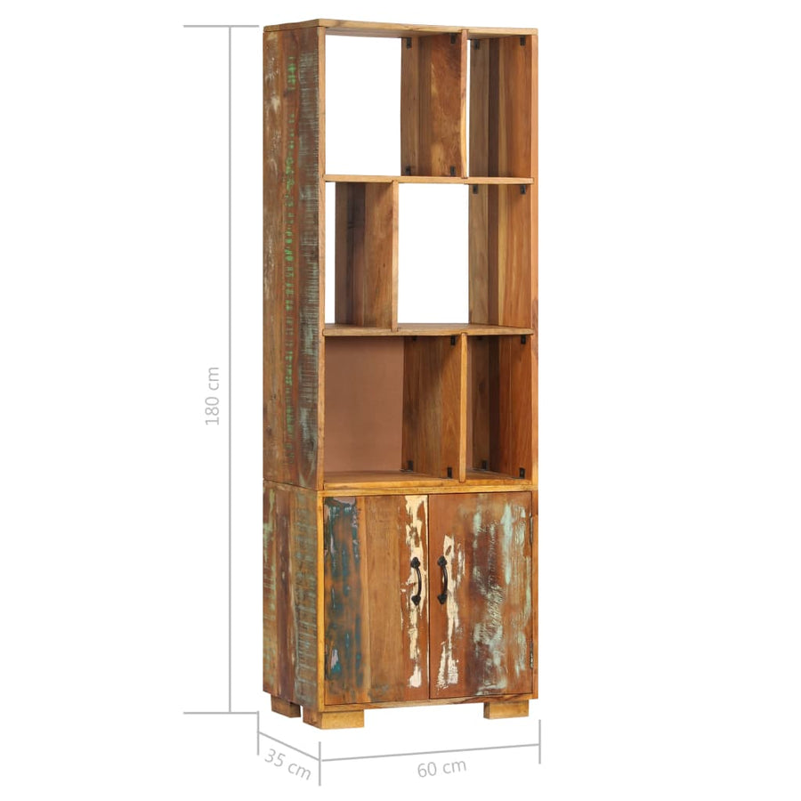 Boekenkast 60X35X80 Cm Massief Gerecycled Hout Multikleur