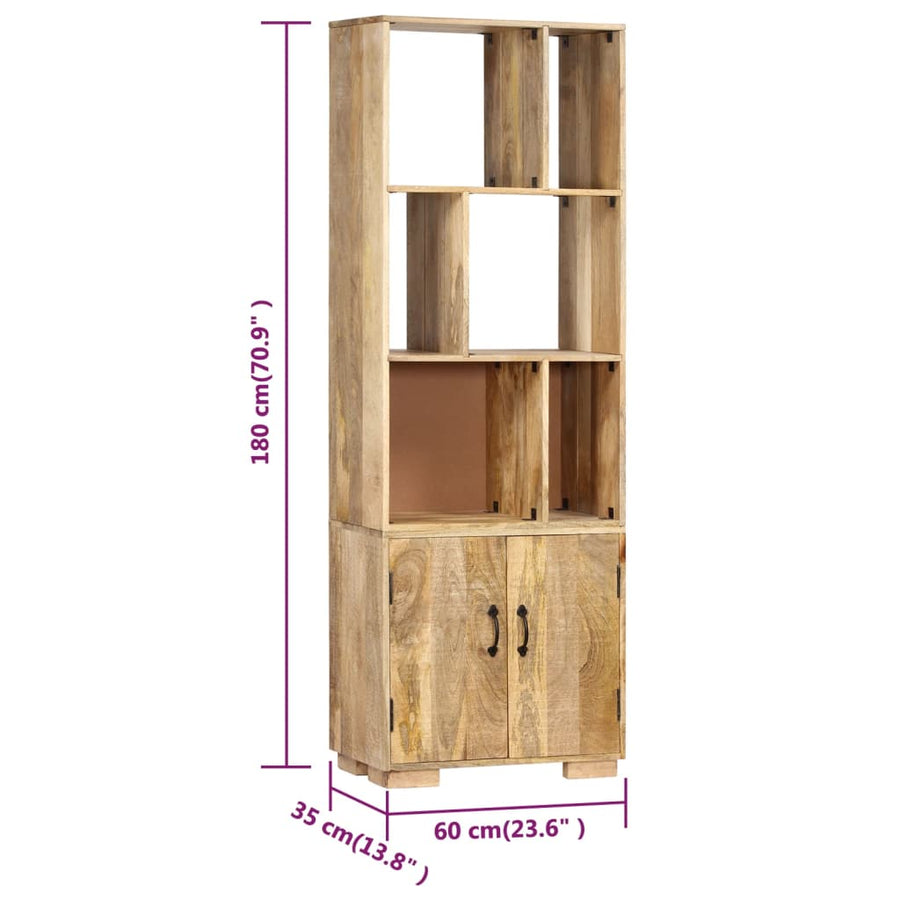 Boekenkast 60X35X80 Cm Massief Mangohout Bruin