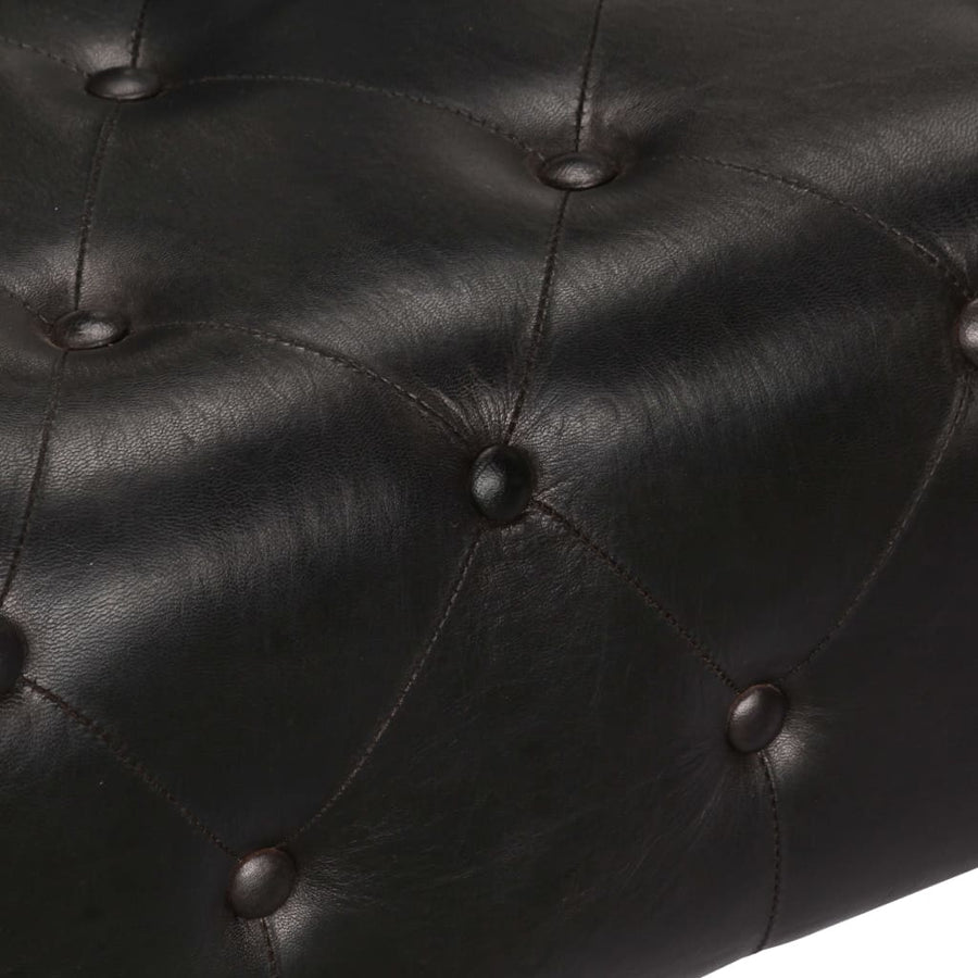 Fauteuil luchtvaartstijl echt leer zwart