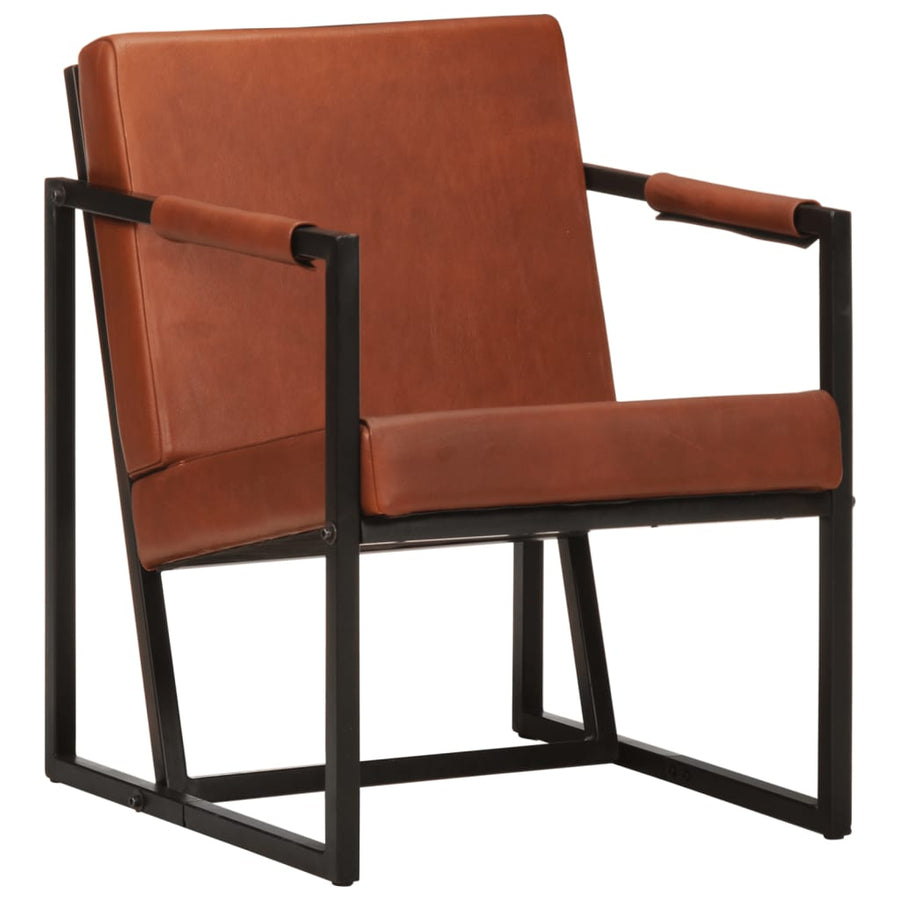 Fauteuil Echt Leer Bruin