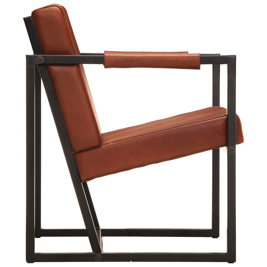 Fauteuil Echt Leer Bruin