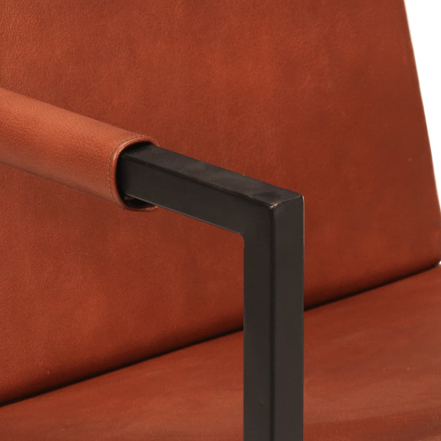 Fauteuil Echt Leer Bruin