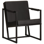 Fauteuil leer zwart