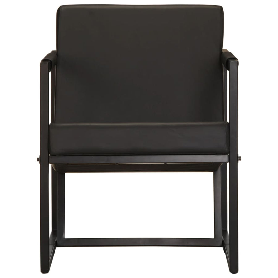 Fauteuil Echt Leer Zwart