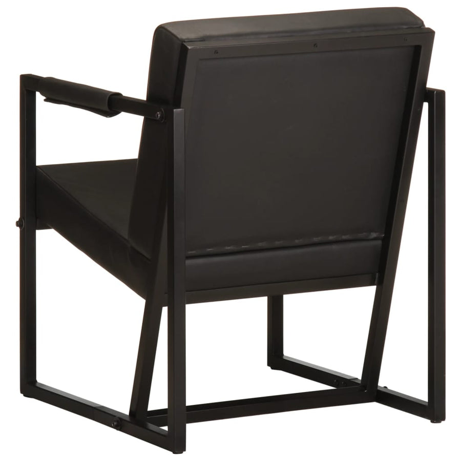 Fauteuil Echt Leer Zwart