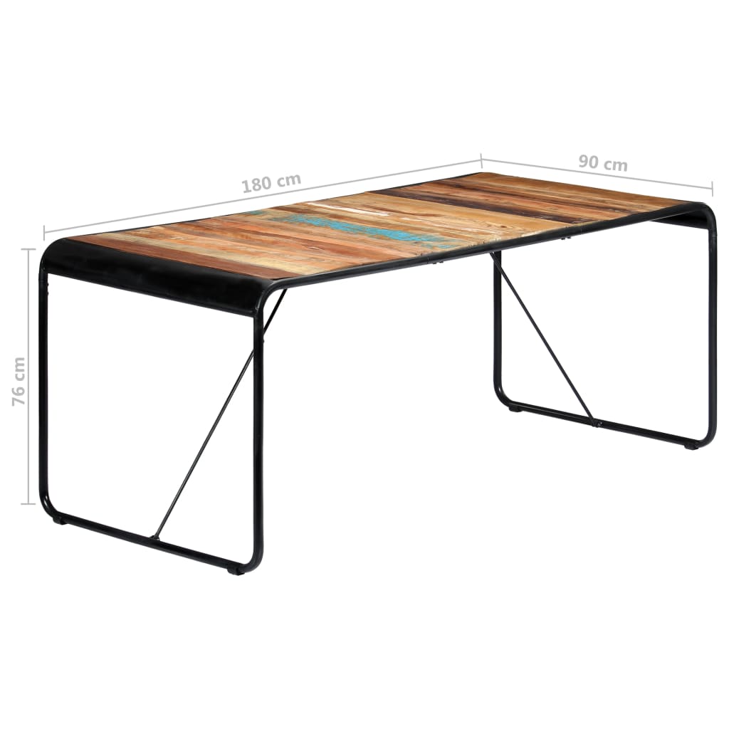 Eettafel 180x90x76 cm massief gerecycled hout 180 x 90 x 76 cm Multikleur