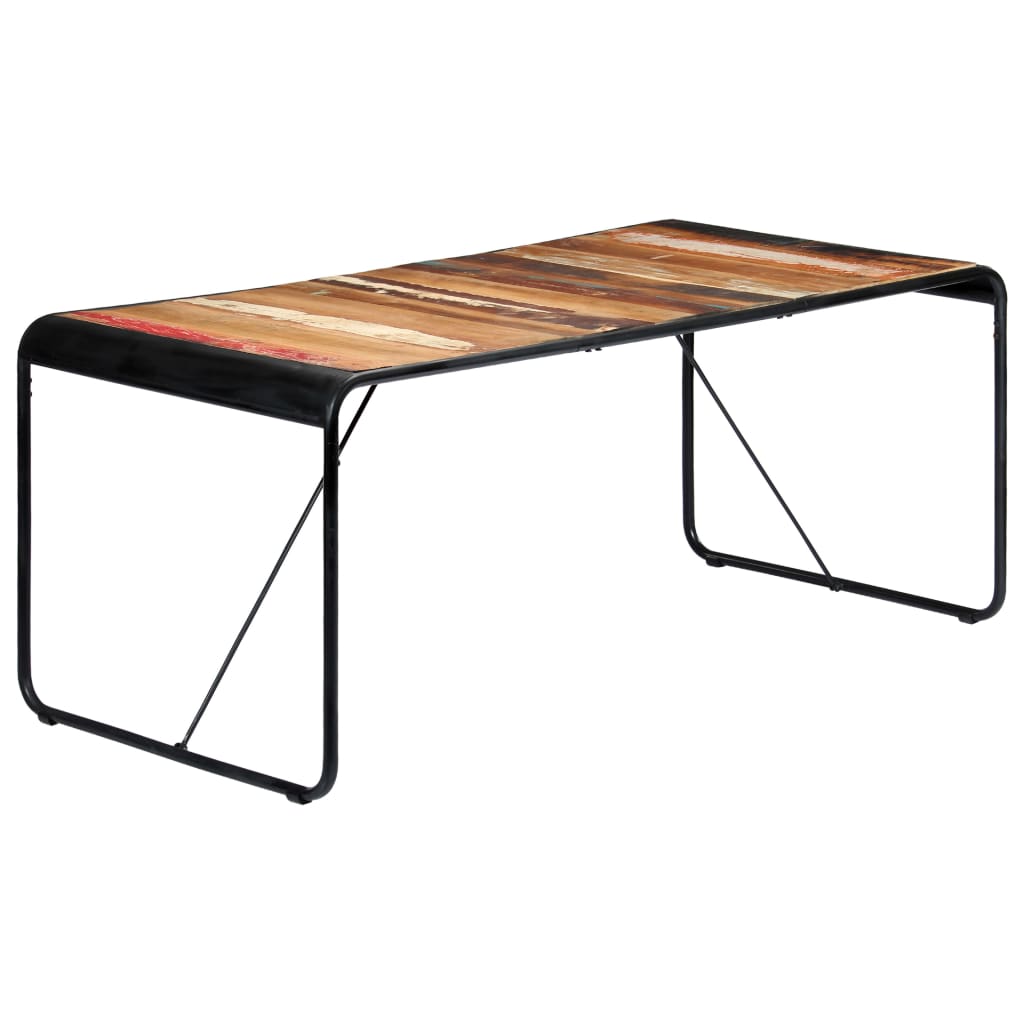 Eettafel 180x90x76 cm massief gerecycled hout 180 x 90 x 76 cm Multikleur