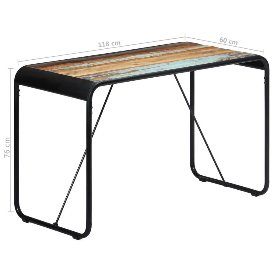 Eettafel 118x60x76 cm massief gerecycled hout 118 x 60 x 76 cm Multikleur