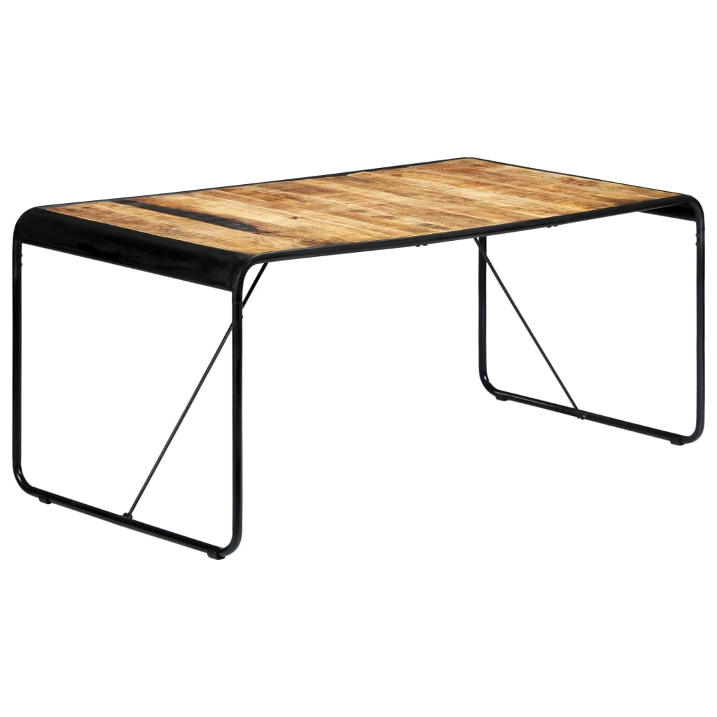 Eettafel 180x90x76 cm massief ruw mangohout 180 x 90 x 76 cm Bruin