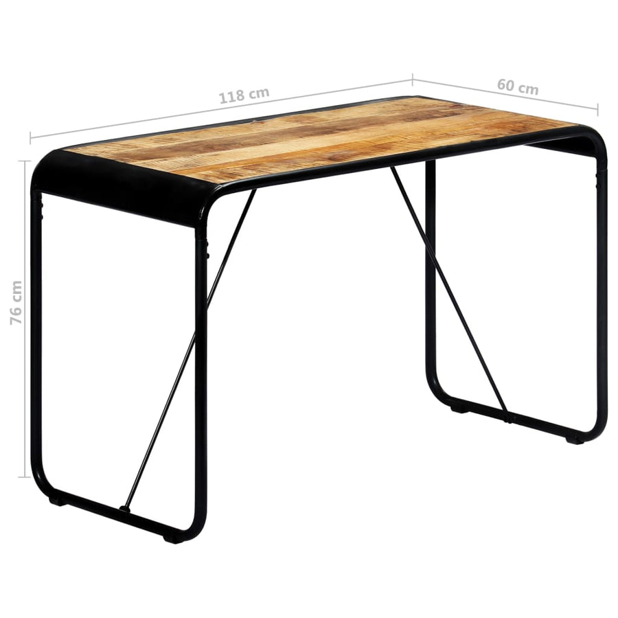 Eettafel 118x60x76 cm massief ruw mangohout 118 x 60 x 76 cm Bruin