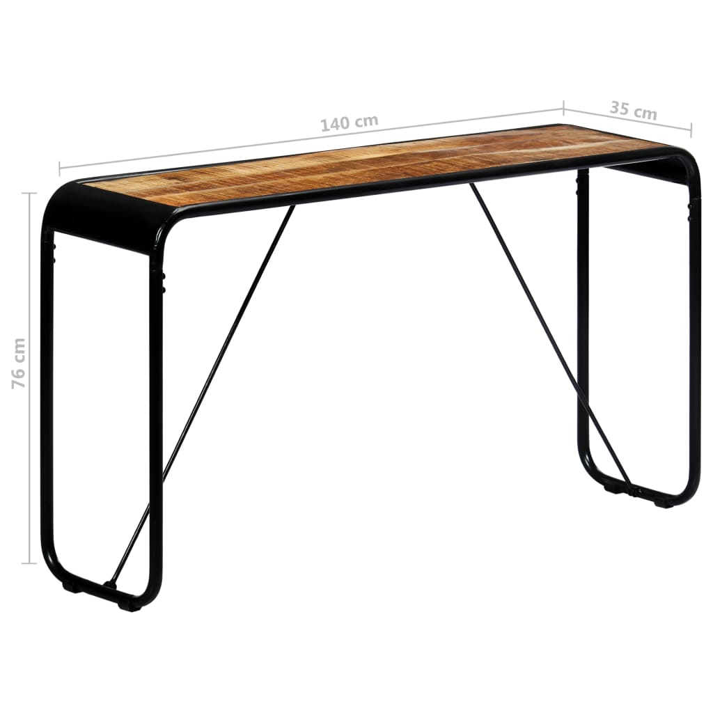 Wandtafel 40X35X76 Cm Massief Ruw Mangohout Bruin
