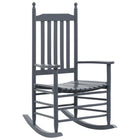 Rocking chair with curved seat, poplar wood, grey