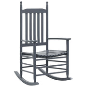 Rocking chair with curved seat, poplar wood, grey