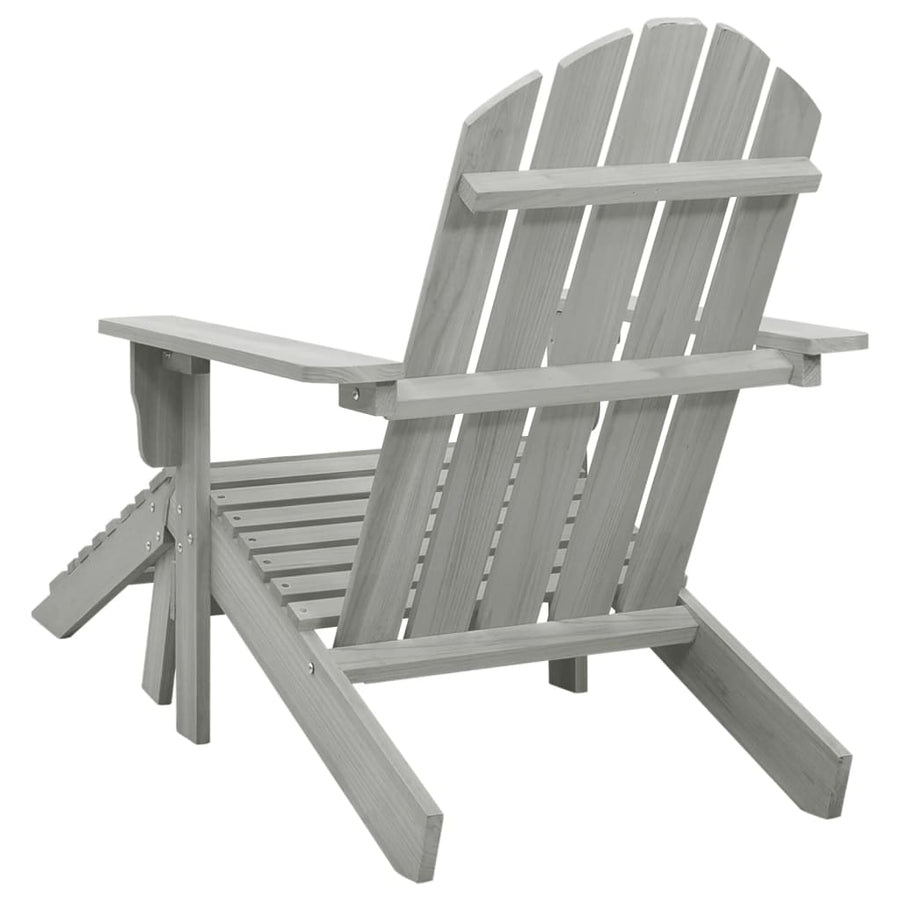 Tuinstoel Met Voetenbank Hout Grijs