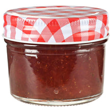 Jampotten Met Met Rode Deksels 110 Ml Glas 24 Wit en rood