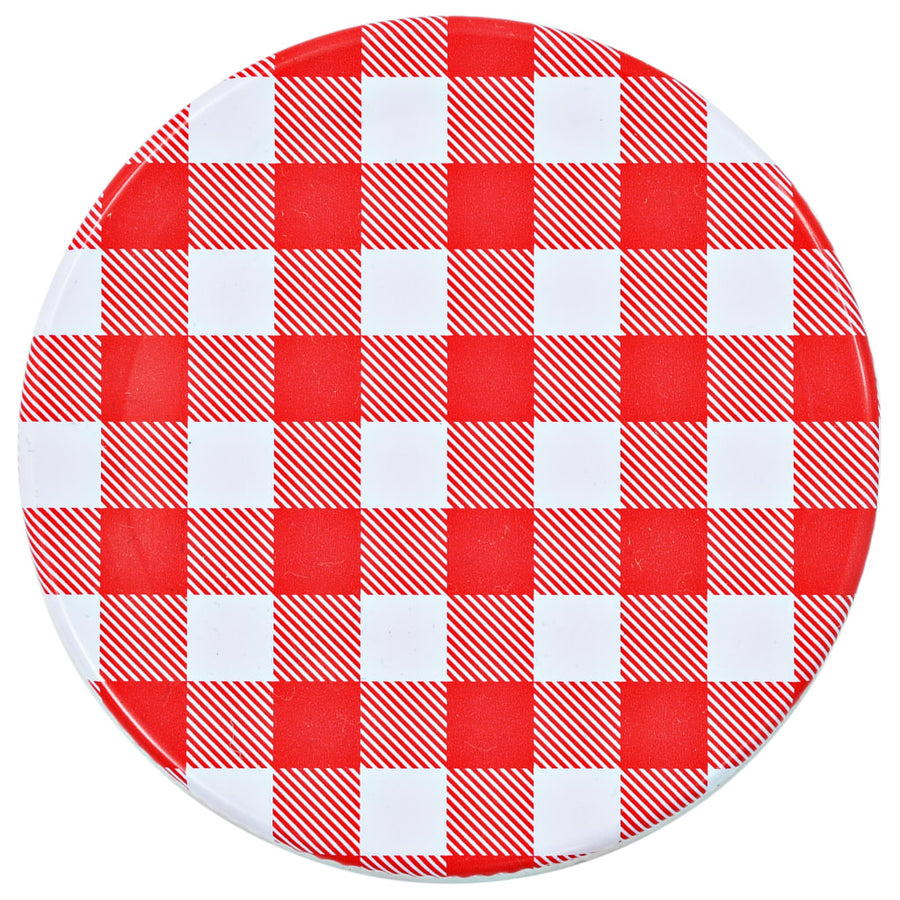 Jampotten Met Met Rode Deksels 110 Ml Glas 48 Wit en rood