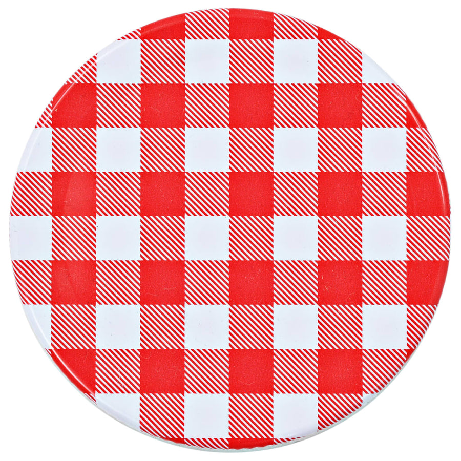 Jampotten Met Wit Met Rode Deksels 96 St 110 Ml Glas Wit en rood