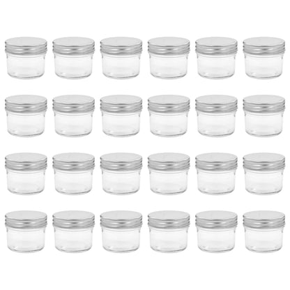 Jampotten Met Kleurige Deksels 110 Ml Glas 24 Zilver