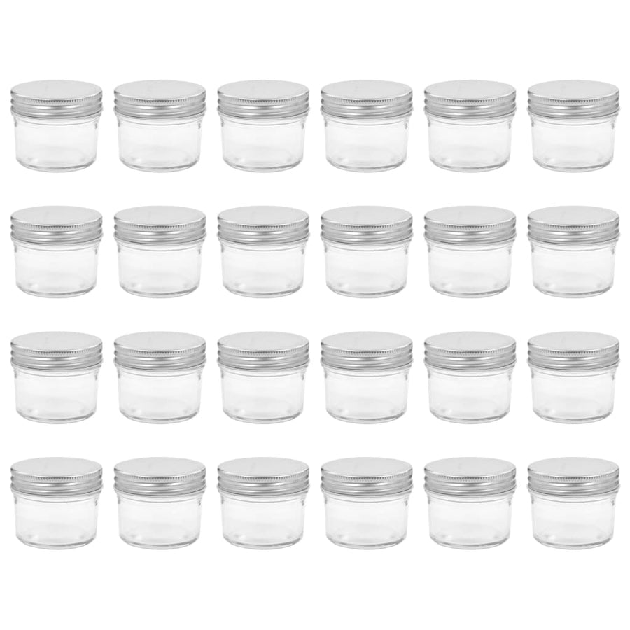 Jampotten Met Kleurige Deksels 110 Ml Glas 24 Zilver
