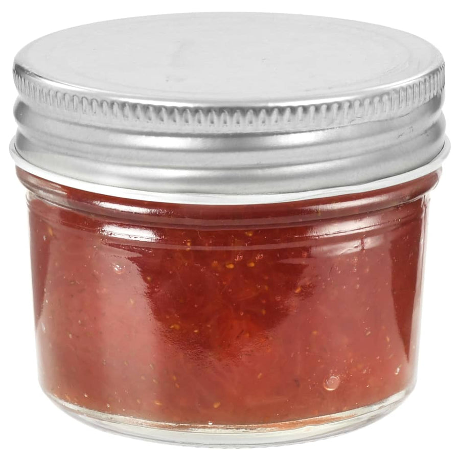 Jampotten Met Kleurige Deksels 110 Ml Glas 24 Zilver