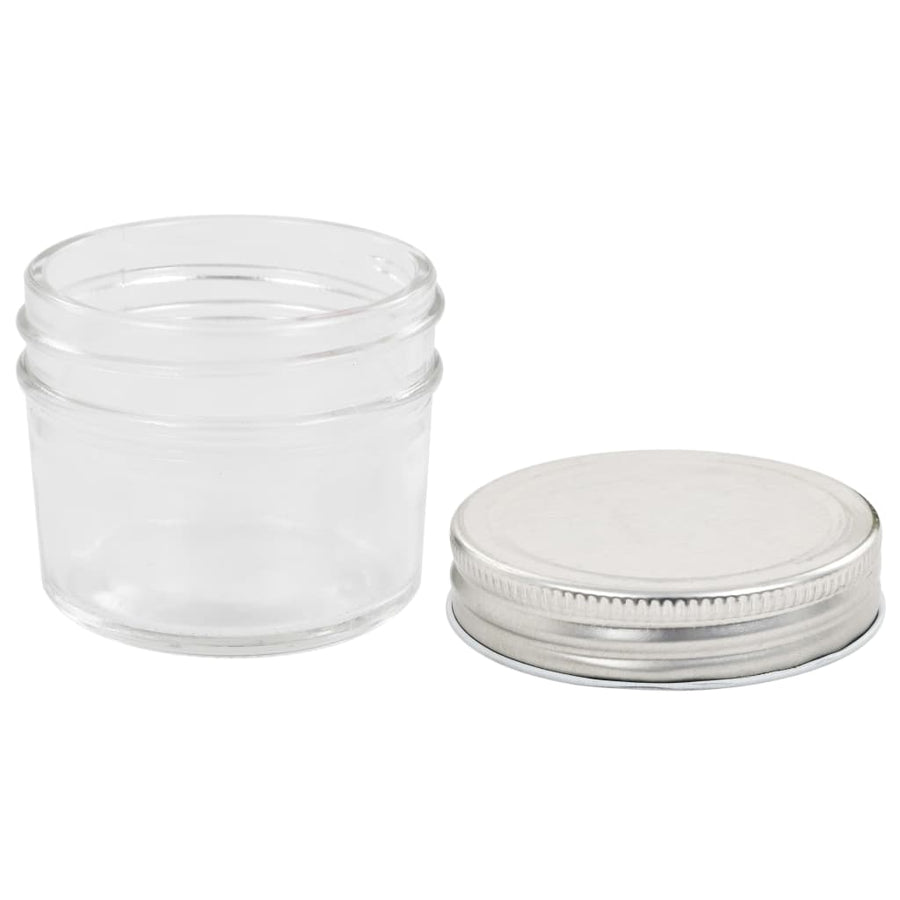 Jampotten Met Kleurige Deksels 110 Ml Glas 24 Zilver