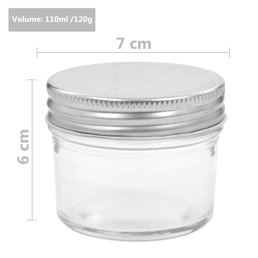 Jampotten Met Kleurige Deksels 110 Ml Glas 24 Zilver