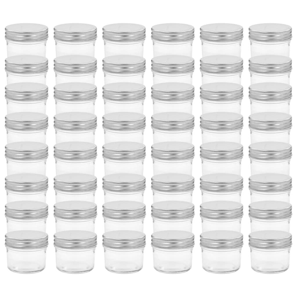 Jampotten Met Kleurige Deksels 110 Ml Glas 48 Zilver