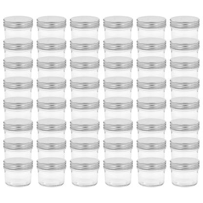 Jampotten Met Kleurige Deksels 110 Ml Glas 48 Zilver