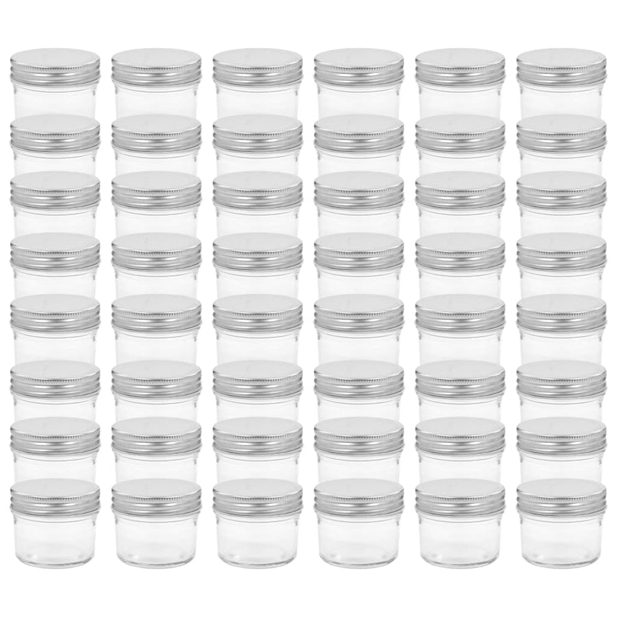 Jampotten Met Kleurige Deksels 110 Ml Glas 48 Zilver