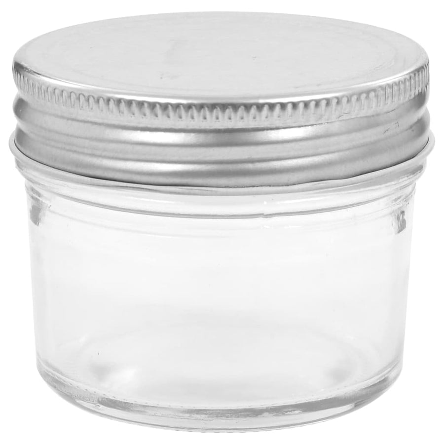 Jampotten Met Kleurige Deksels 110 Ml Glas 48 Zilver