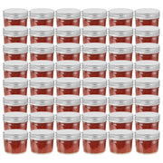 Jampotten 110 ml glas zilverkleurige deksels 48 stuks