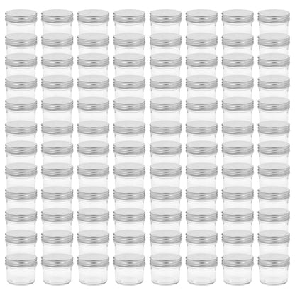 Jampotten Met Zilverkleurige Deksels 96 St 110 Ml Glas
