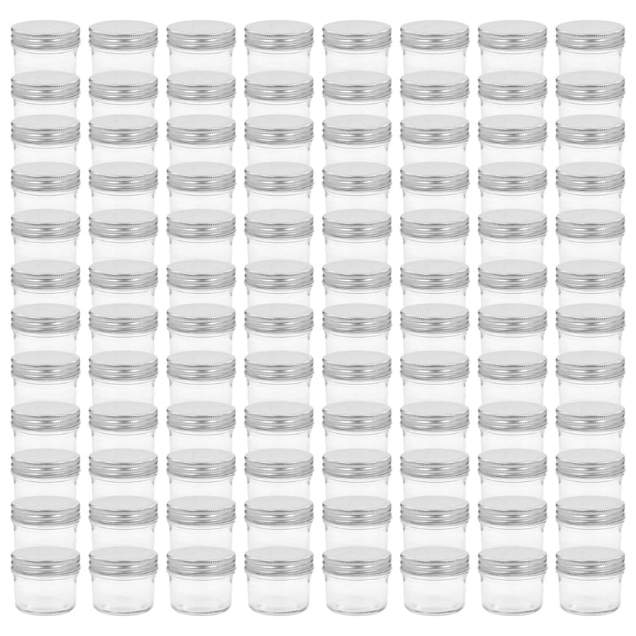 Jampotten Met Zilverkleurige Deksels 96 St 110 Ml Glas