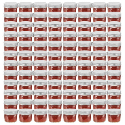 Jampotten Met Zilverkleurige Deksels 96 St 110 Ml Glas