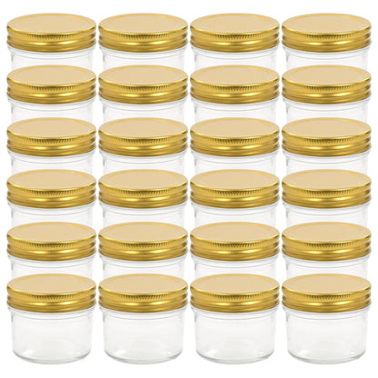 Jampotten Met Kleurige Deksels 110 Ml Glas 24 Goud