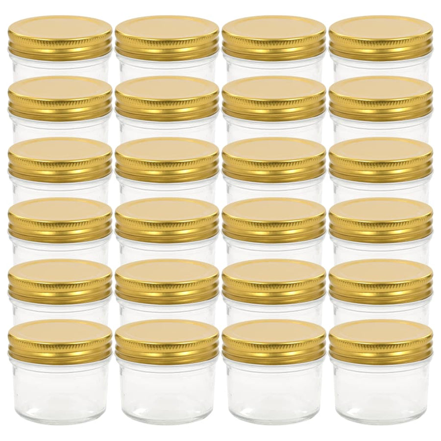 Jampotten Met Kleurige Deksels 110 Ml Glas 24 Goud