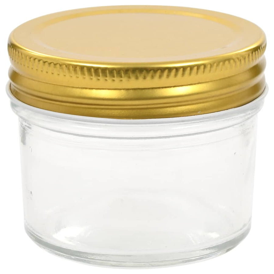 Jampotten Met Kleurige Deksels 110 Ml Glas 24 Goud