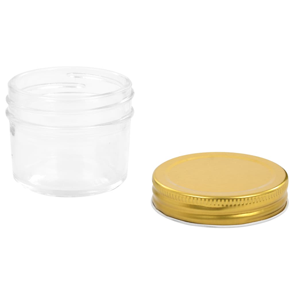 Jampotten Met Kleurige Deksels 110 Ml Glas 24 Goud