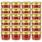 Jampotten 110 ml glas met goudkleurige deksels 24 stuks