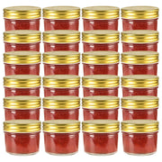 Jampotten 110 ml glas met goudkleurige deksels 24 stuks