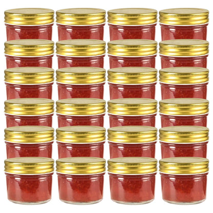 Jampotten Met Kleurige Deksels 110 Ml Glas 24 Goud