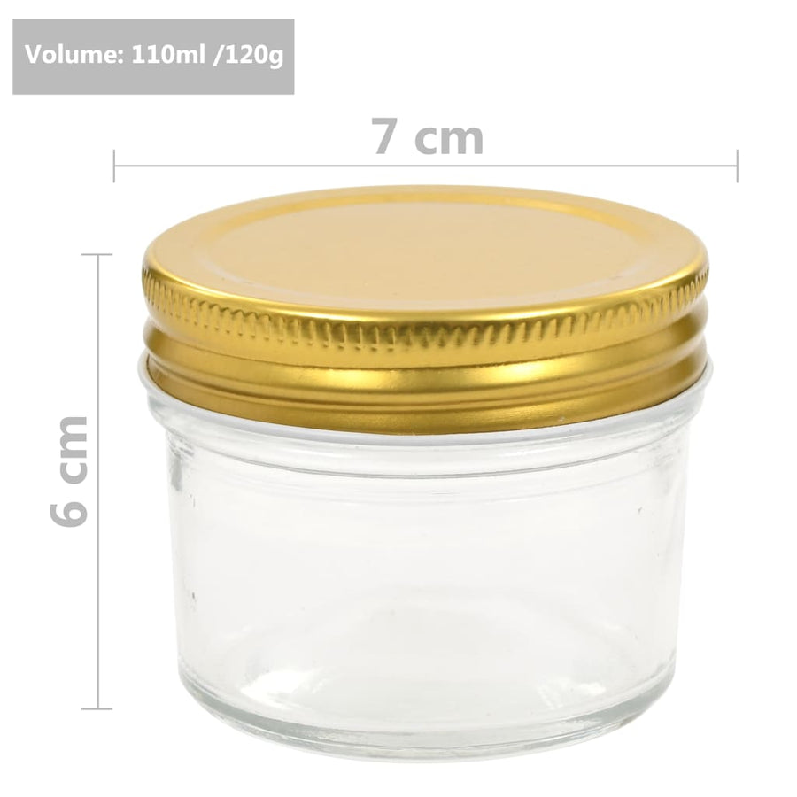 Jampotten Met Kleurige Deksels 110 Ml Glas