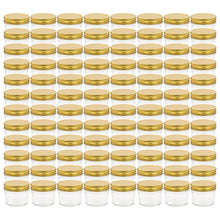 Jampotten Met Kleurige Deksels 110 Ml Glas 96 Goud
