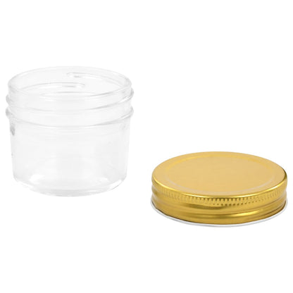 Jampotten Met Kleurige Deksels 110 Ml Glas 96 Goud